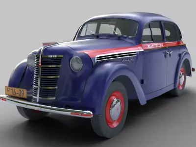 Moskvich-400 Low-poly 3D model