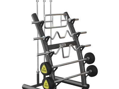 Set simulator horizontal bar barbell dumbbell Low-poly 3D model