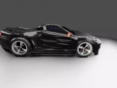 Realistic Supercar 3D Model Original Design Low-poly 3D model