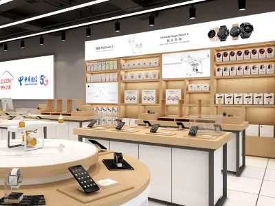 Fashion Tech Store Mobile Phone Shop Low-poly 3D model