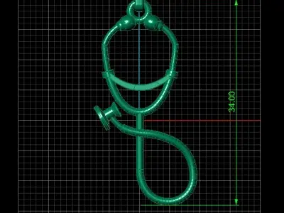 Stethoscope Pendant - Colgante Fonendoscopio 3D print model