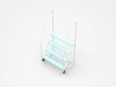 Industrial Semi-leveled  Inclined Shelf 3D model