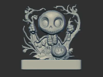 cute skull hallowen decoration 3D print model