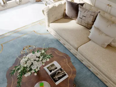 luxury living room dining room interior scenes 16 3D model purchase