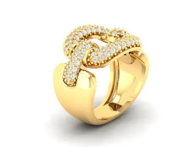 Luxury Knot Diamond Ring for Women  544 3D print model