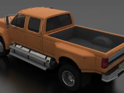 F-Series F-800 CrewCab Customized Pickup Truck 1985 Low-poly 3D model