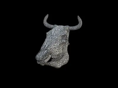 Cow low poly game ready  3D model Low-poly 3D model