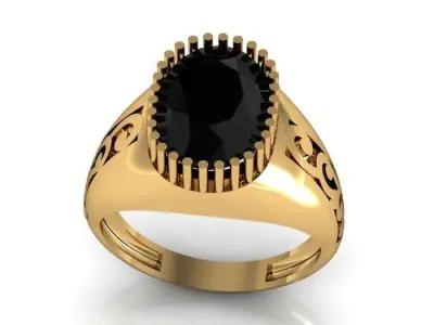 colour stone ring Free 3D print model