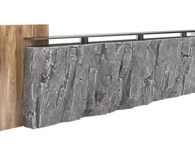 Restaurant counter with hanging plants 3D model