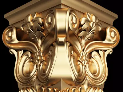 Carved Capital 0702 Low-poly 3D model