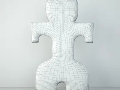 Vintage Java Stone Property Marker on Stand 3D model