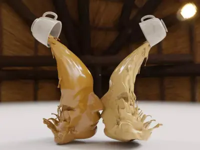 Tea Coffee Kiss 3D Sculpture 3D model