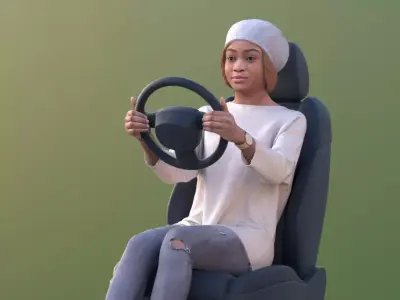 Iona 10613 - Casual Woman Driving A Car 3D model