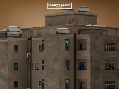 Arabic Neoclassical Tall Residential Complex Building Free low-poly 3D model