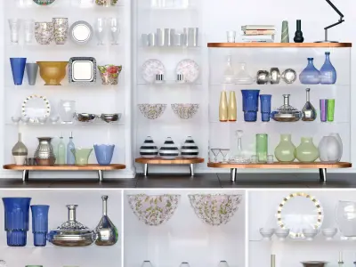 Set-179 glass shelves 3D model