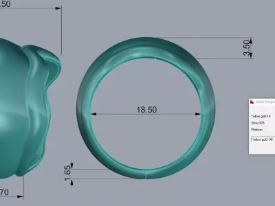 Jewelry Tiffany Bone Ring Gold 3D print model