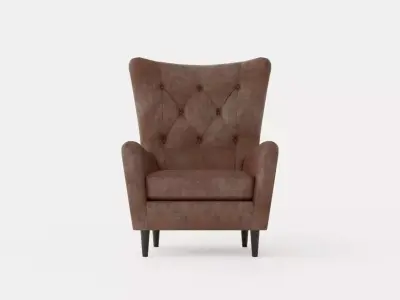 Fagersta Armchair Dark Brown Low-poly 3D model
