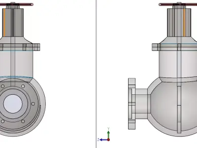 Gate valve 3D model