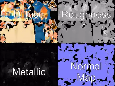 Cheerful Kid Character model pack Low-poly 3D model