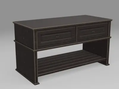 Old cupboards and drawers Low-poly 3D model