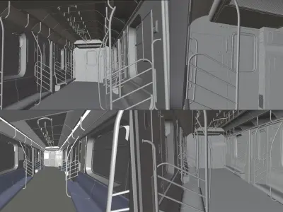 Subway Car Interior HDR Low-poly 3D model