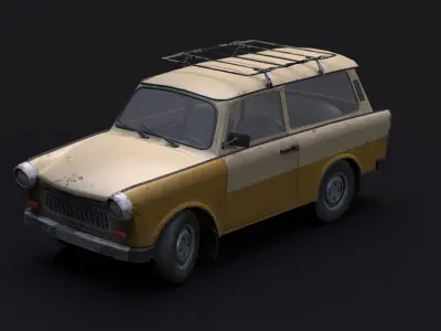 Trabant 601 Kombi 1965 Low-poly 3D model
