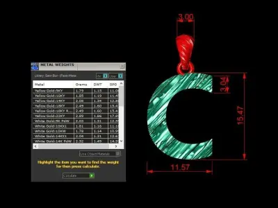 C Letter Alphabet Wooden Texture Pendant 3D Print Model 3D print model