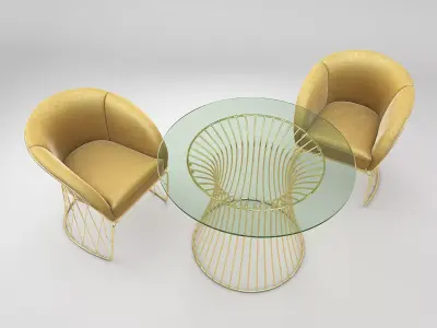 Modern Table and Chair Set 3D model