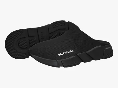 Balenciaga Speed Mule Mono Black 3D model