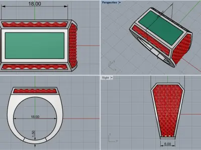 Signet ring model 1021 3D print model