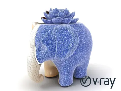 Cozy Elephant Planter Model Pack Low-poly 3D model