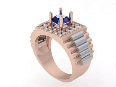 A Showcase of Luxury Men Rings Inspired by Watches 3D print model