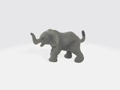 Elephant cartoon Low-poly 3D model