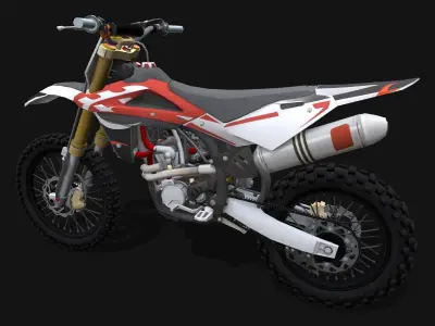 Motorcycle 2 dirt bike Low-poly 3D model