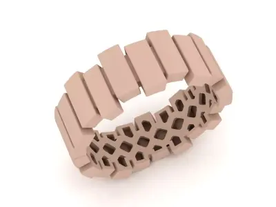 Cuban  gold ring 008 - 10 Size - 58-57-56-55-54-53-52-51-50-49 3D print model