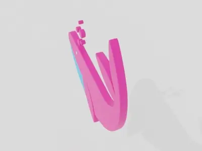 Low Poly Cartoon Whale Decoration Object Low-poly 3D model