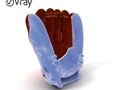 Baseball Glove D Model Pack with Detailed Textures Low-poly 3D model