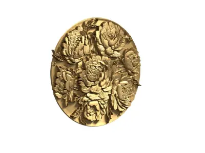 Classic circular carved decor ornament 12 3D print model