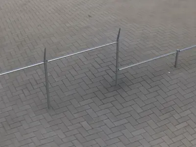 Realistic 3D Barbed Wire Fence Model Free 3D model