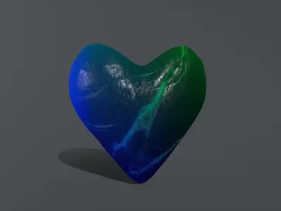Broken Heart 2 Low-poly 3D model