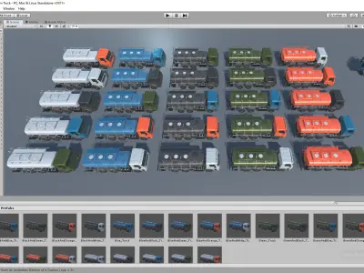 Cistern Tanker Truck for Unity3D Low-poly 3D model