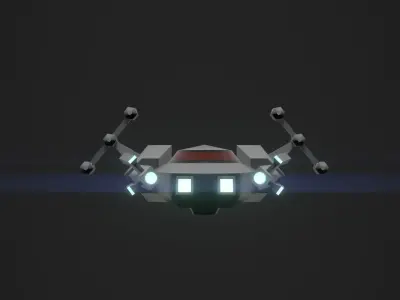 3DP Spaceships Collection - The Koury Low-poly 3D model