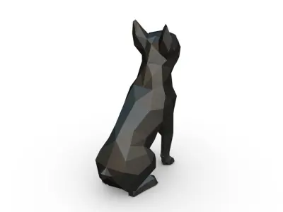 Boston terrier low poly 3D print model