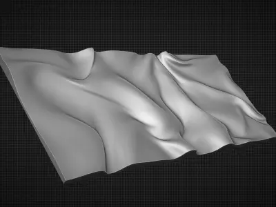 Drapery Wall Art Panel  for cnc carving 3D print model