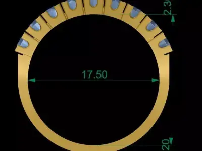 Diamonds Ring 01 3D print model