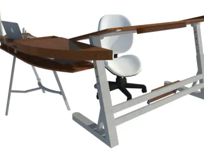  Architects Special Desk  Modern Minimal Design 3D Model Low-poly 3D model