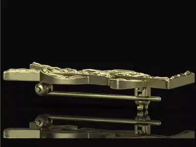 Luxury Letter Monogram Pendant  Modern Gold Jewelry STL 3D Model 3D print model