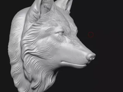 wolf sculpture 3D print model get