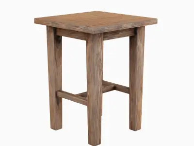 Wooden Chair 02 Low-poly 3D model