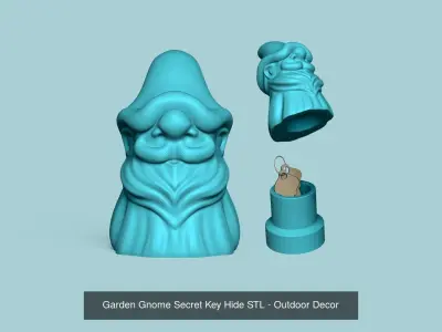 04 Outdoor Secret Key Hide STL - Garden Decor 3D Model Collection